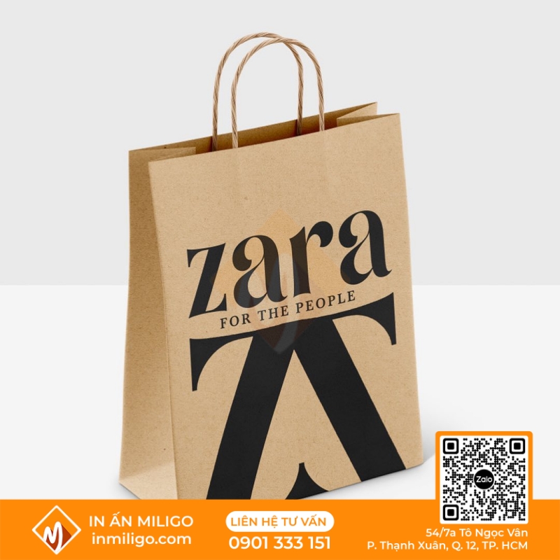 túi giấy Zara