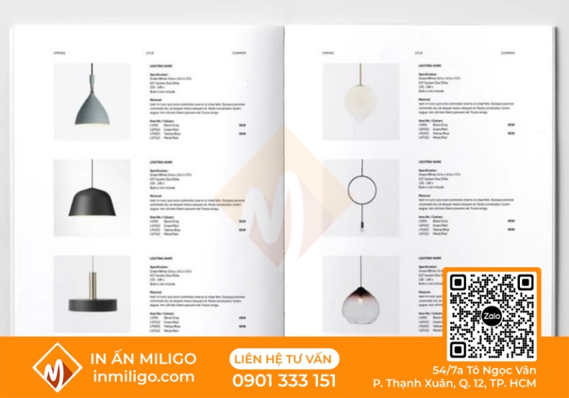 in catalogue đèn trang trí