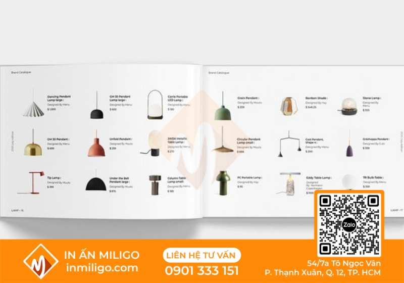 in catalogue đèn trang trí