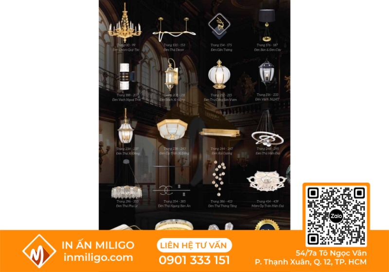 in catalogue đèn trang trí