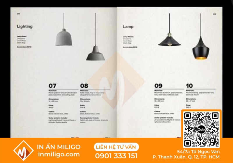 in catalogue đèn trang trí