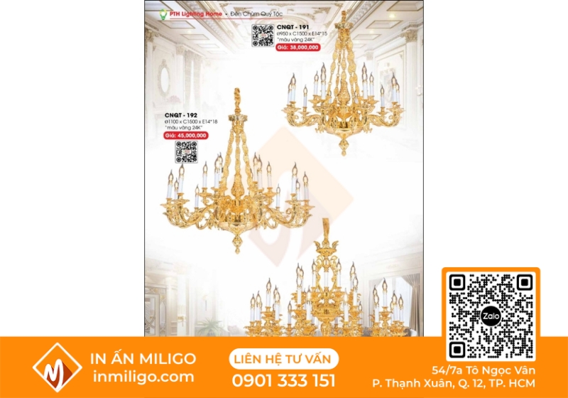 in catalogue đèn trang trí