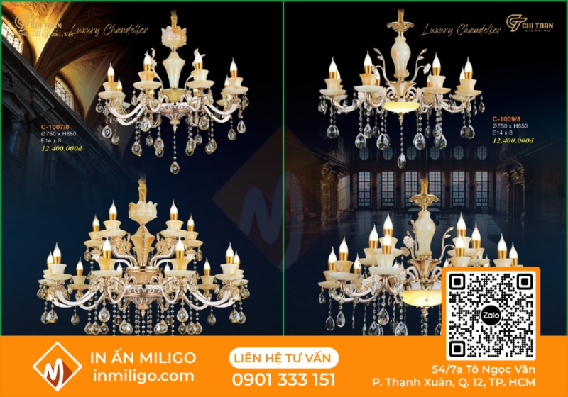 in catalogue đèn trang trí