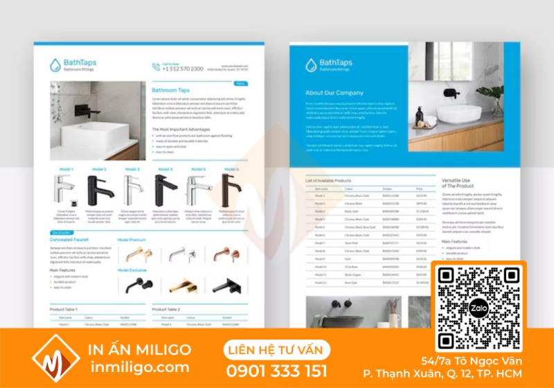 in catalogue thiết bị vệ sinh