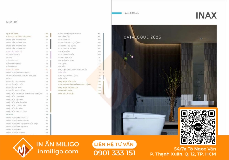 in catalogue thiết bị vệ sinh
