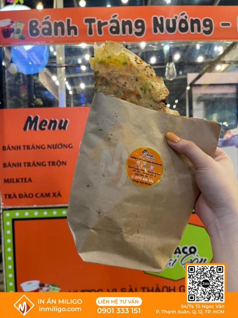 túi giấy đựng bánh tráng nướng
