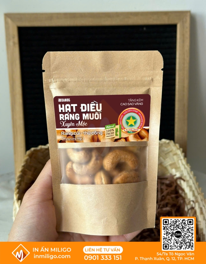 túi giấy đựng hạt điều