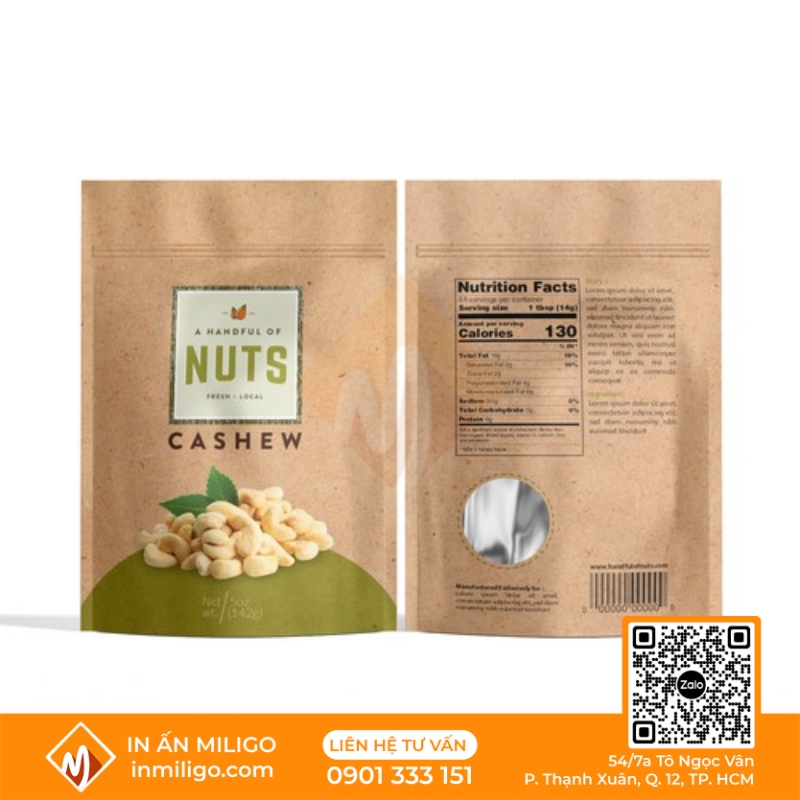 túi giấy đựng hạt điều