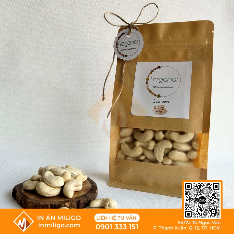 túi giấy đựng hạt điều