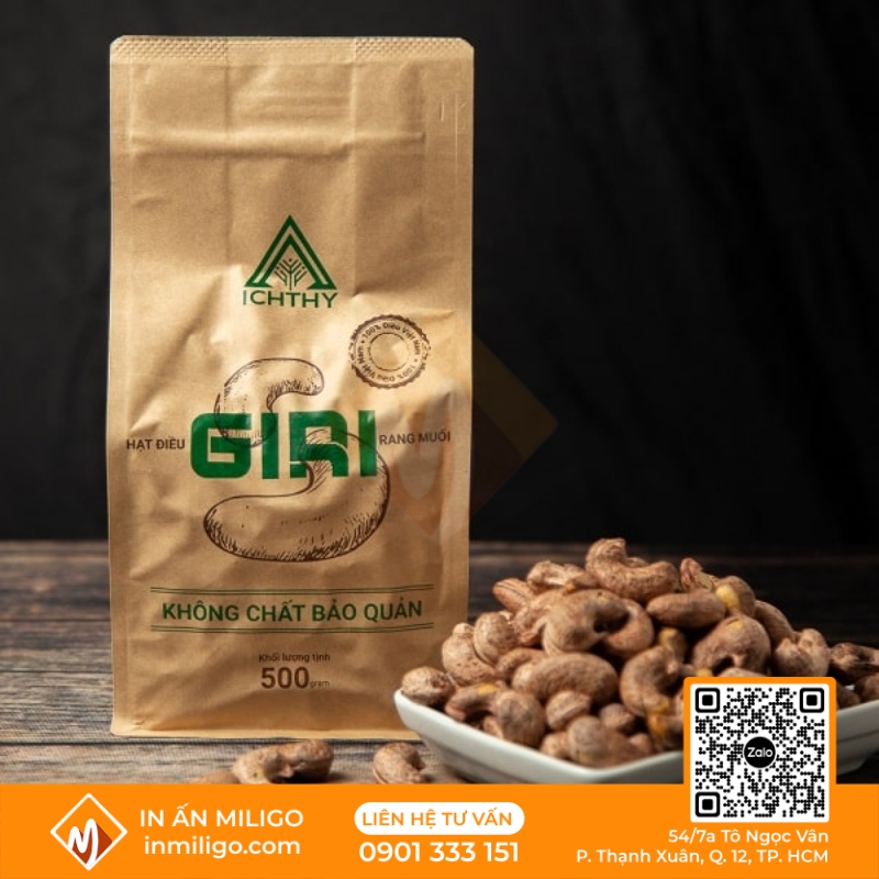 túi giấy đựng hạt điều