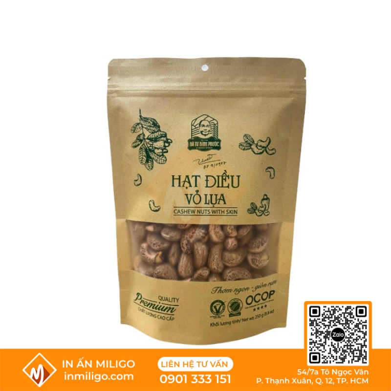 túi giấy đựng hạt điều