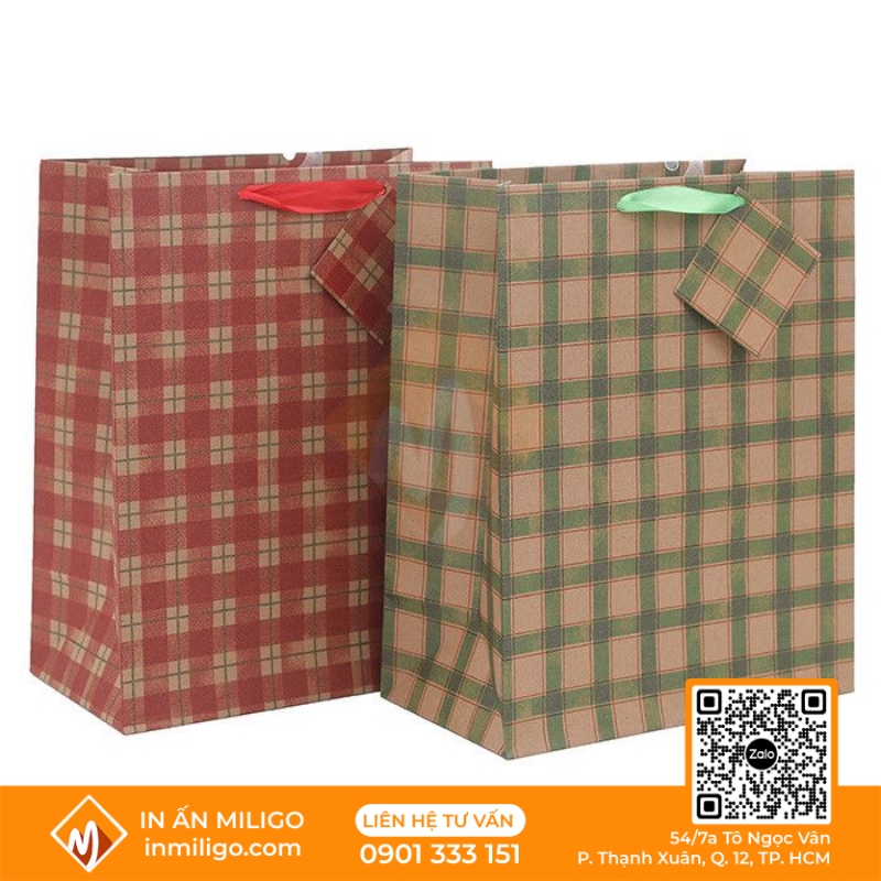 túi giấy kẻ caro