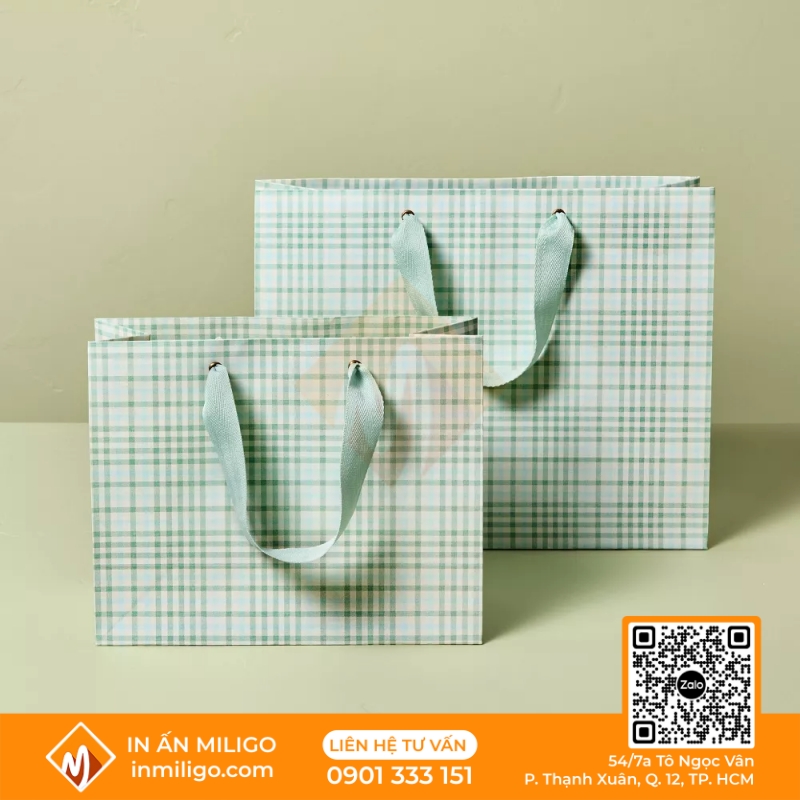 túi giấy kẻ caro