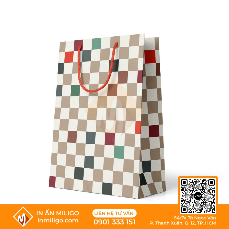 túi giấy kẻ caro