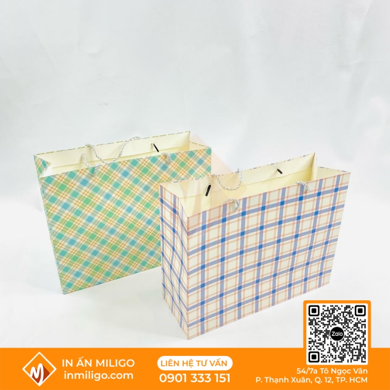 túi giấy kẻ caro