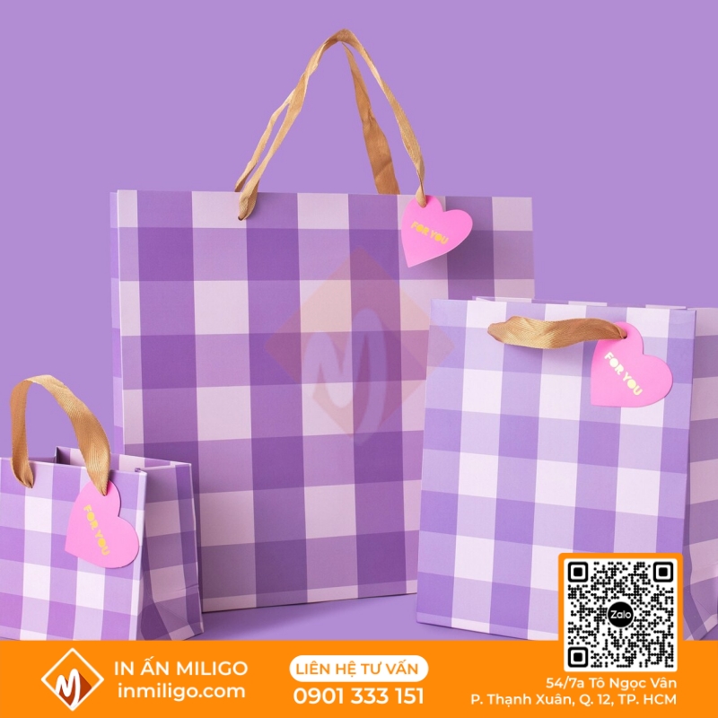 túi giấy kẻ caro