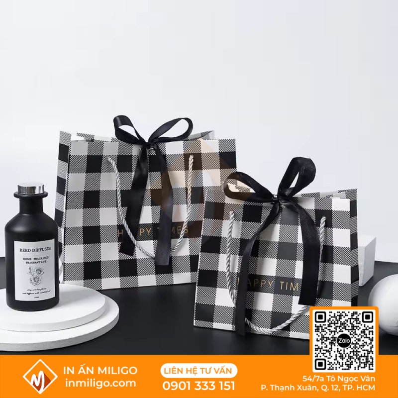 túi giấy kẻ caro