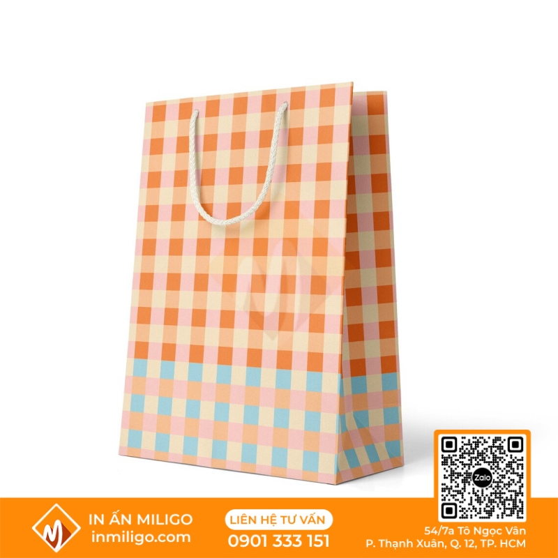 túi giấy kẻ caro