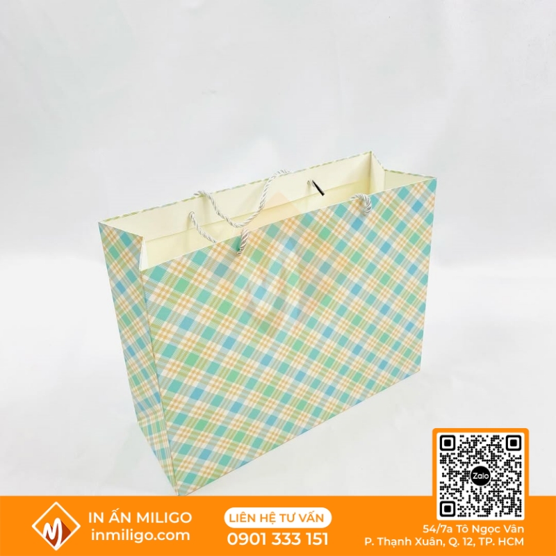 túi giấy kẻ caro