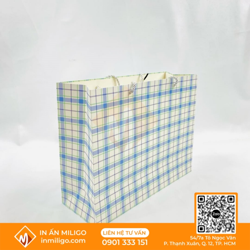 túi giấy kẻ caro