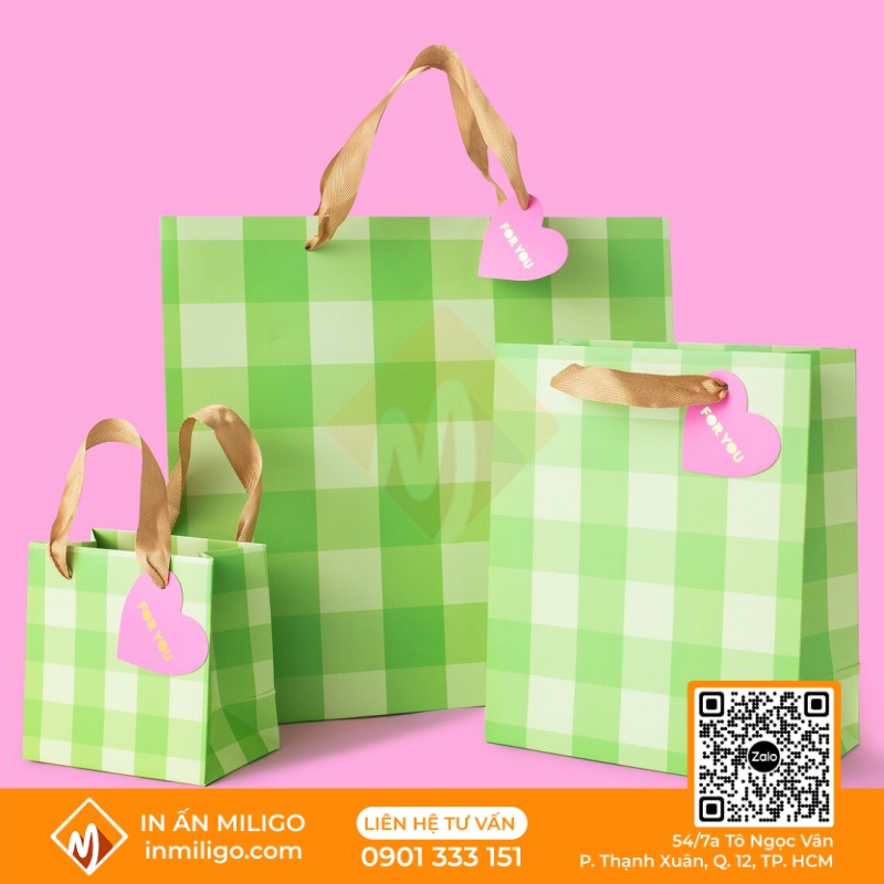 túi giấy kẻ caro