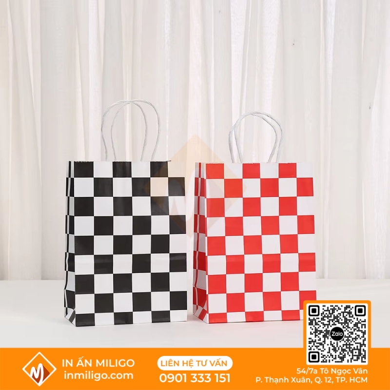 túi giấy kẻ caro