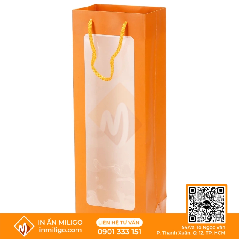 túi giấy nặt kính