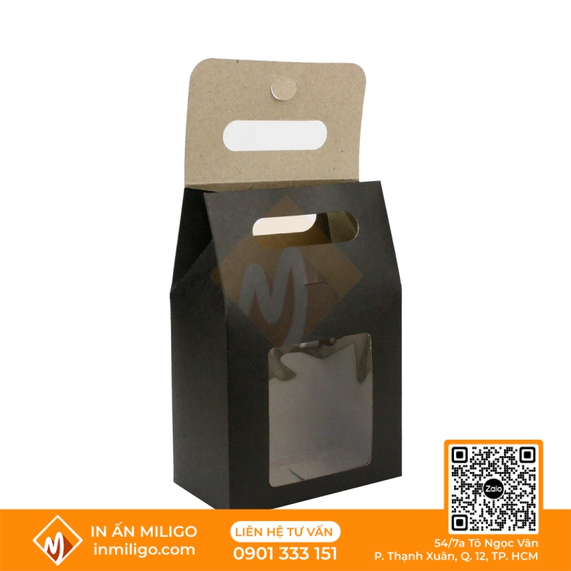 túi giấy nặt kính