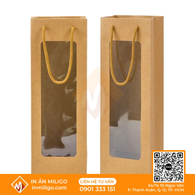 túi giấy nặt kính