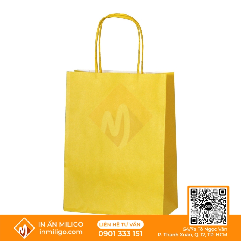 túi giấy màu vàng