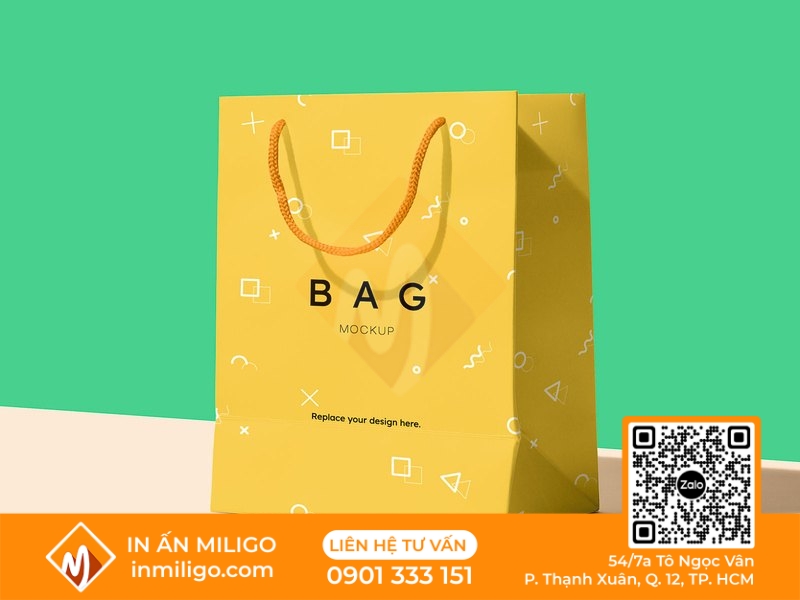 túi giấy màu vàng