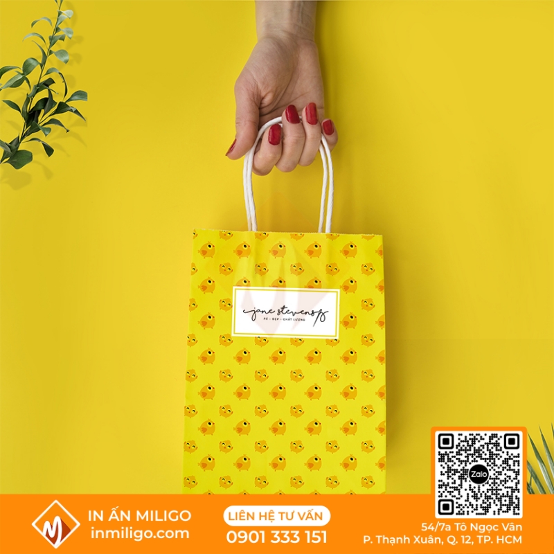 túi giấy màu vàng