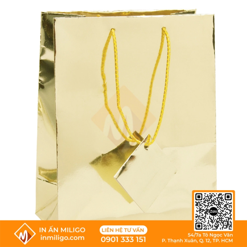 túi giấy màu vàng
