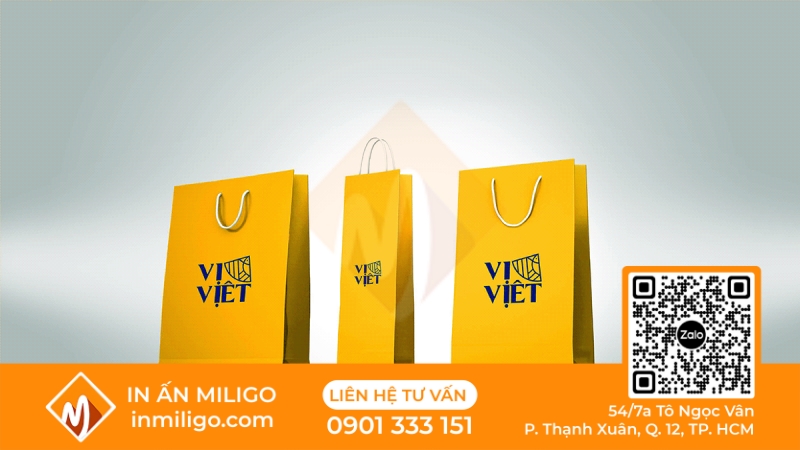 túi giấy màu vàng