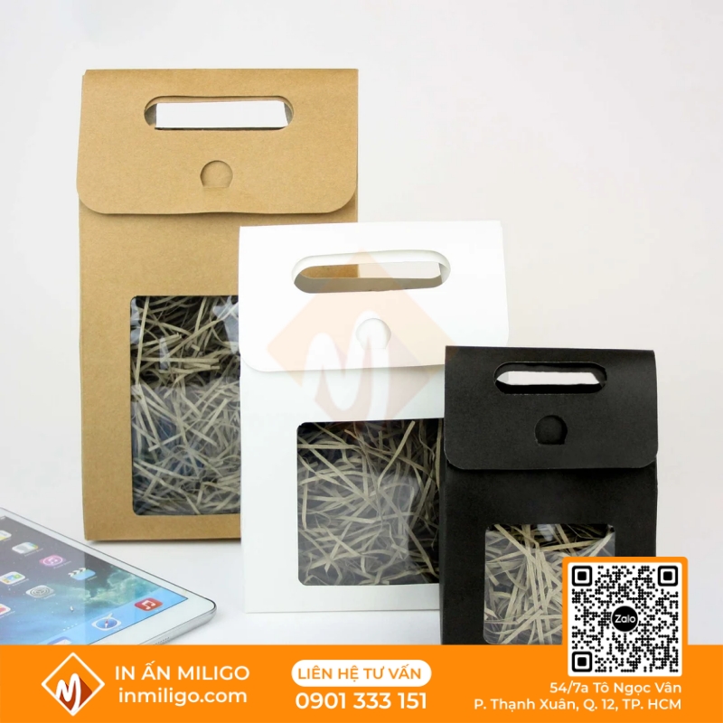 túi giấy nắp gập