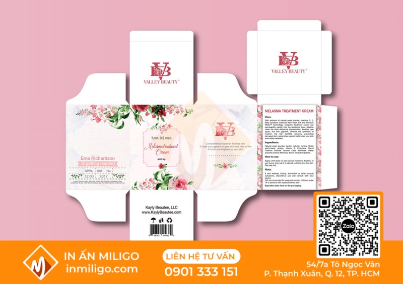 in hộp mỹ phẩm