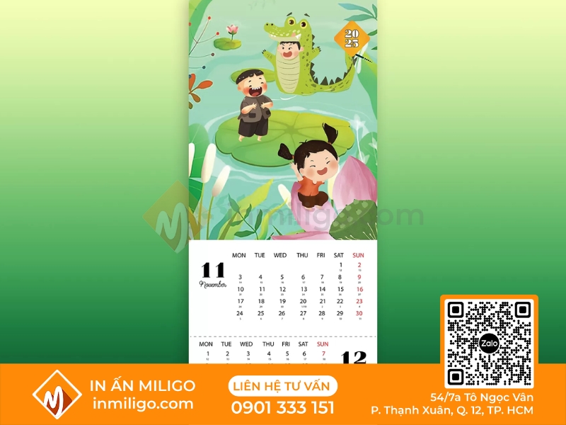 Lịch treo tường 12 tháng