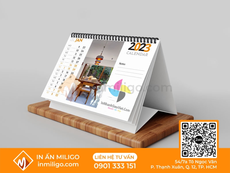 Khổ in lịch để bàn