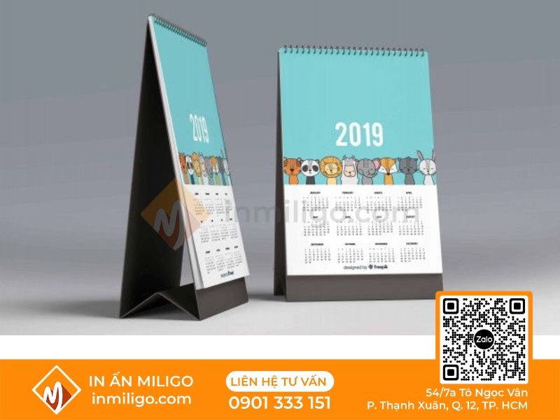 Khổ in lịch để bàn