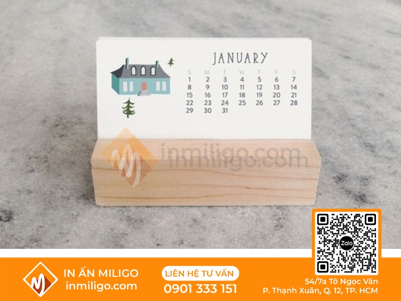 Khổ in lịch để bàn