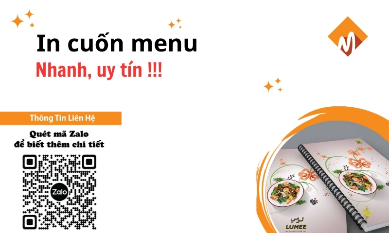 In menu dạng cuốn (dạng quyển) chuyên nghiệp, giá rẻ