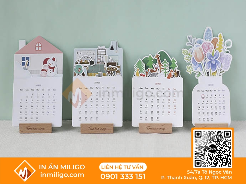 in lịch để bàn