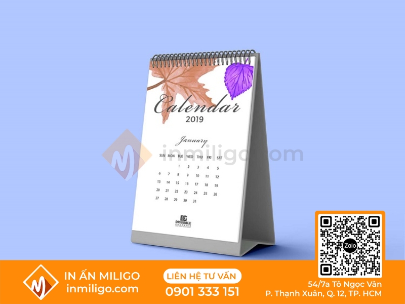 in lịch để bàn