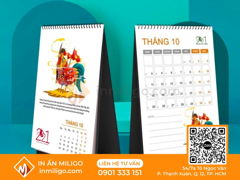 in lịch để bàn