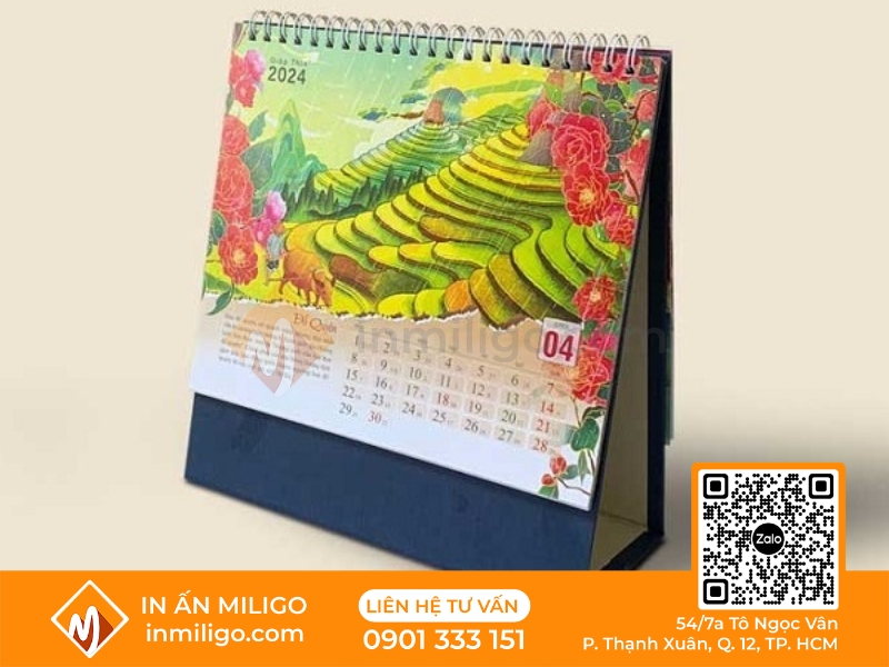 in lịch để bàn