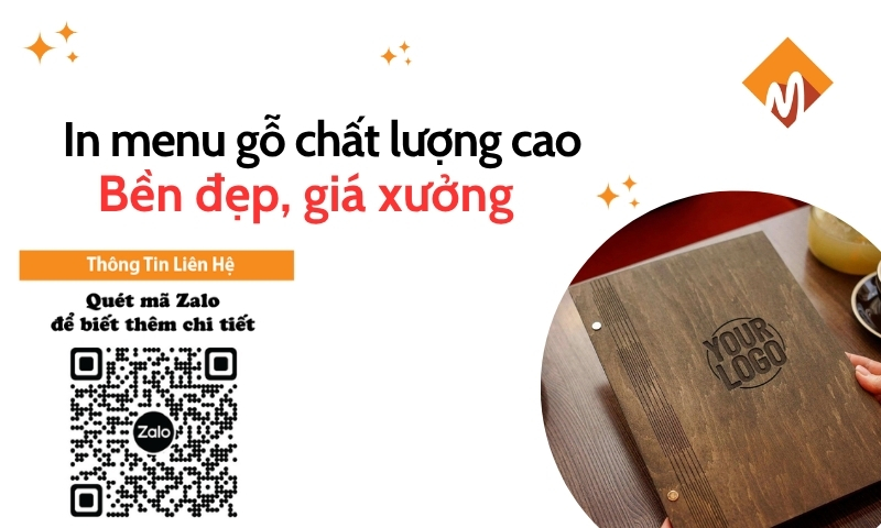 In menu gỗ chất lượng cao, bền đẹp, giá xưởng