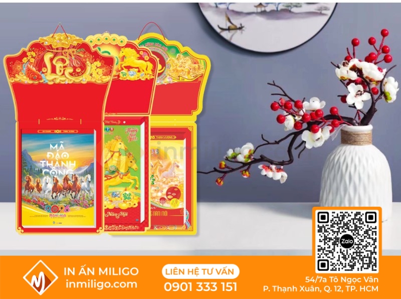 kích thước lịch treo tường