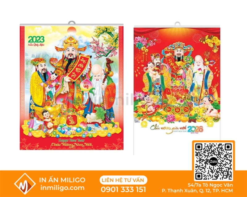 lịch 1 tờ treo tường