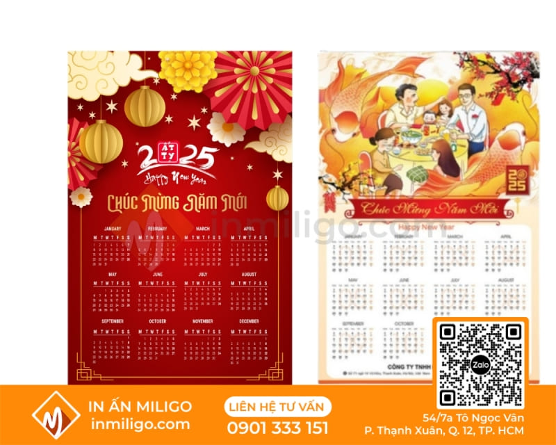 lịch 1 tờ treo tường