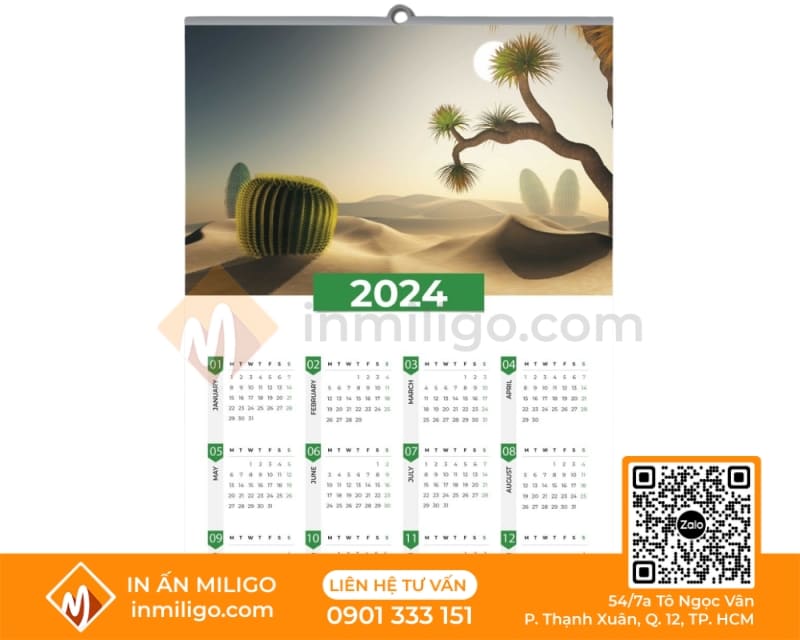lịch 1 tờ treo tường
